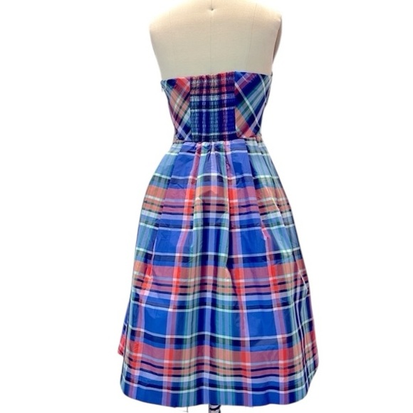 Maeve Anthropologie Plaid Strapless Dress Size 4 - Picture 12 of 14